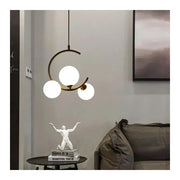 LOFT Atrium Chandelier, 3x E27, White Gold, Metal, Adjustable Height