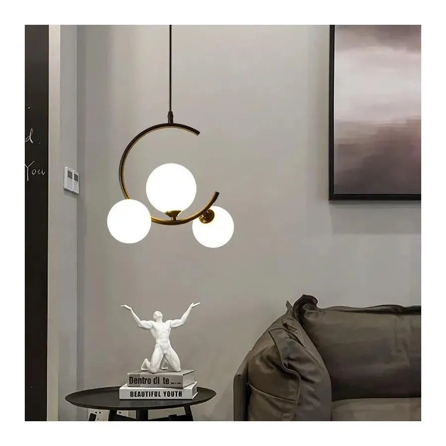 LOFT Atrium Chandelier, 3x E27, White Gold, Metal, Adjustable Height