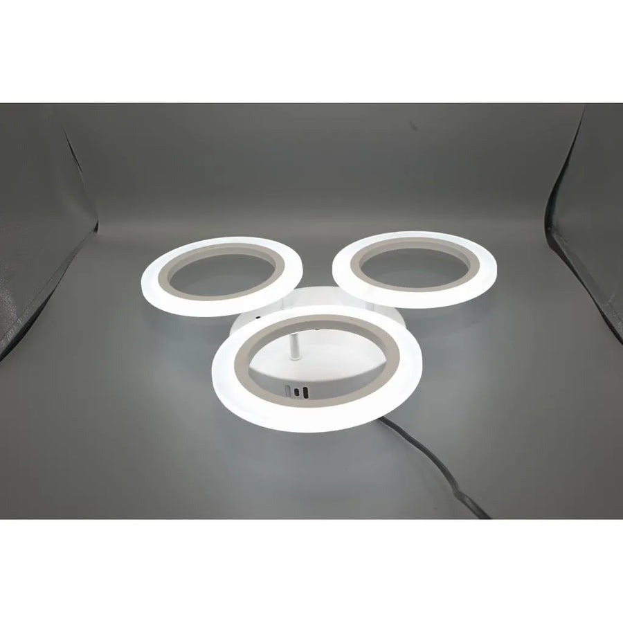 LED Chandelier CRINA, 24W, 3 Circles, Neutral Light, White