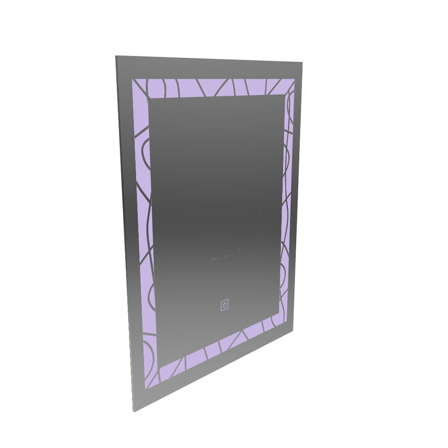 Rectangular LED Mirror 60x80cm Deco Frame Basic Touch 