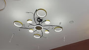 KARINA LED Chandelier with Remote Control, 65W, 8 Elements, Warm/Cold/Neutral Light, Dimmable, Gold