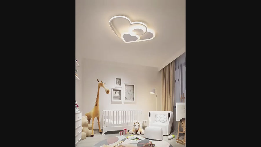LED Chandelier with Remote Control AMI, 50W, 3 Hearts, Cold/Warm/Neutral Light, Dimmable, White 