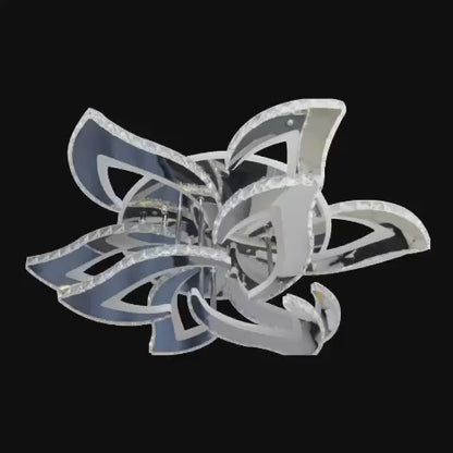 Meibes LED Chandelier with Remote Control, 300W, Dimmable, Chrome