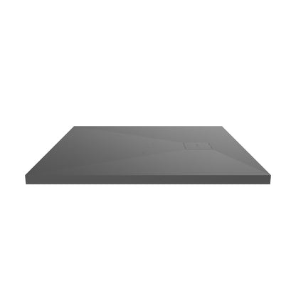 Square shower tray 90x90 cm, slim 3 cm, dark gray