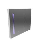 LED Mirror with Cabinet PLANO 80x70 cm White Touch Sensor and Storage