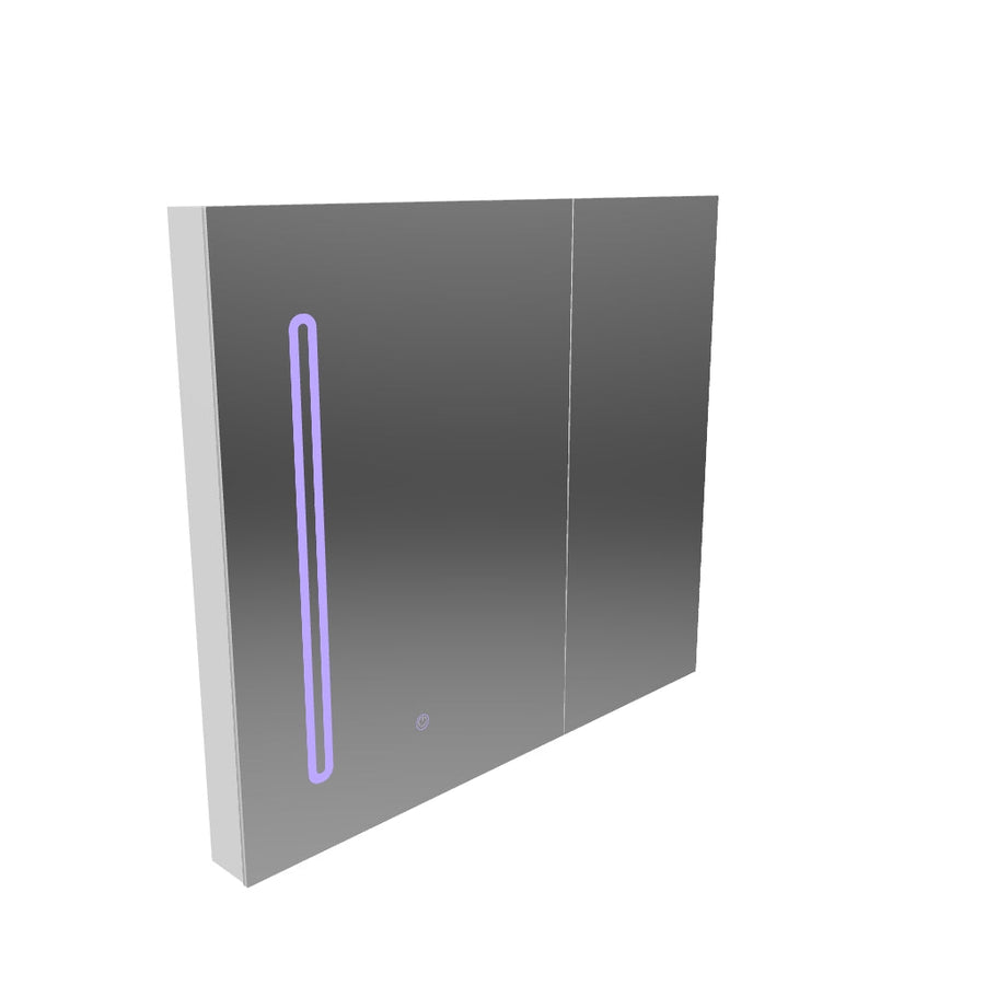 LED Mirror with Cabinet PLANO 80x70 cm White Touch Sensor and Storage