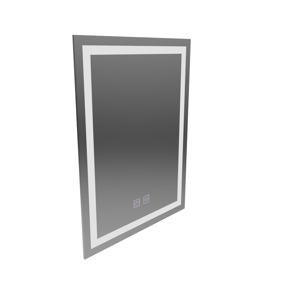 Rectangular LED Mirror 60x80cm Edge LUMINOUS Touch Defog System