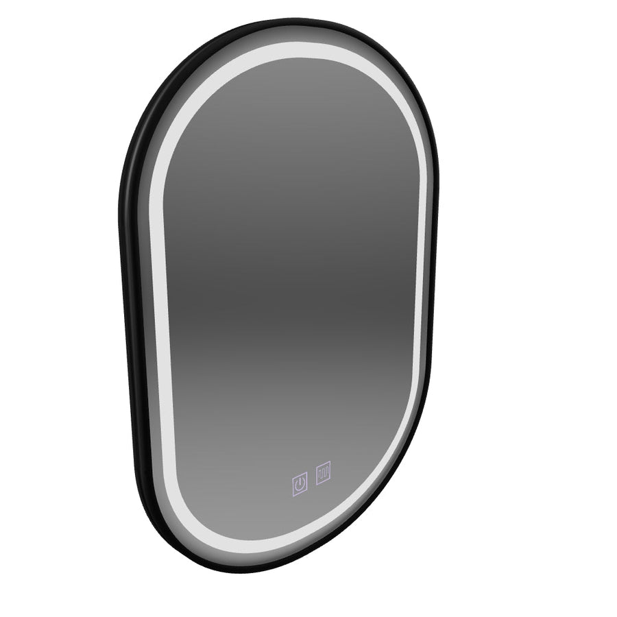 Impora Touch LED Mirror Defog System 50x80 cm Brushed Black Frame