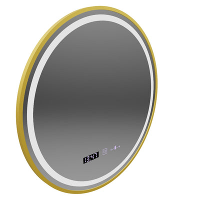 Mirror LED round 70cm celesti Royale Gold MotionGlow Marcellow Dimable Clock Defrosting System
