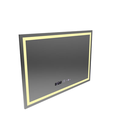 Rectangular LED Mirror 120x80cm Vérité MotionGlow Marcello, Defog System, Thermometer and Clock, Dimmable 