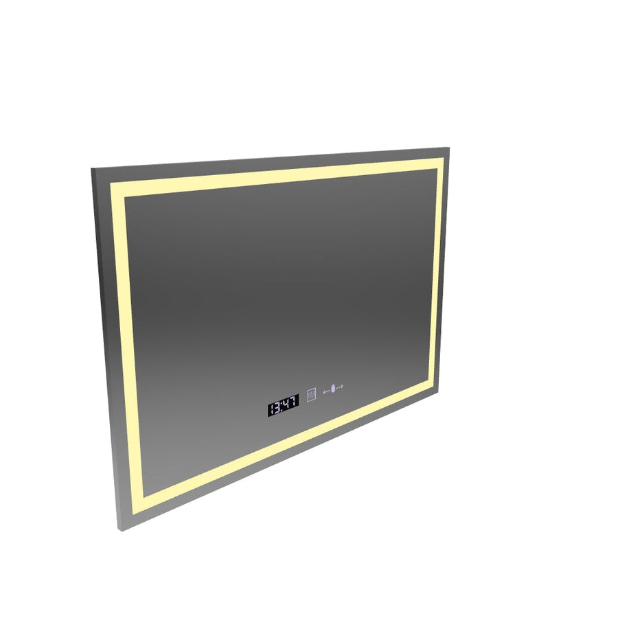 Rectangular LED Mirror 120x80cm Vérité MotionGlow Marcello, Defog System, Thermometer and Clock, Dimmable 