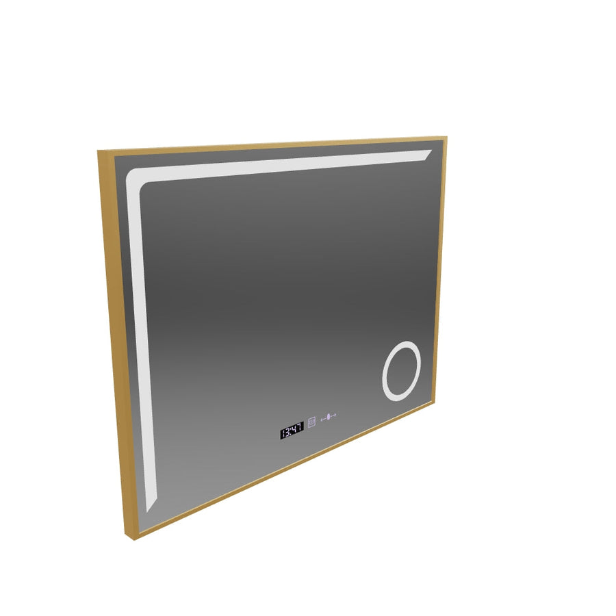 MotionGlow Sensor LED Mirror Francesca 80x60 cm Warm/Cold/Neutral Light Dimmable Defog System Thermometer Clock Marcello Funghi Collection