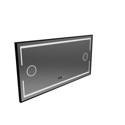Rectangular LED mirror 120x80cm Motionglow sensor Marcello Dismantic Clock Defrosting System