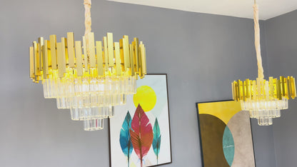 Damon chandelier, 40cm diameter, 5x E14 gold, adjustable height