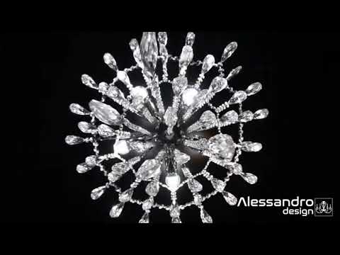 EGO Crystal Chandelier 5x E27, Diameter 47cm, Glossy Chrome 