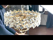 WINDSOR Nobile Crystal Chandelier 5xE27, Diameter 40cm, Shiny Gold, Adjustable Height