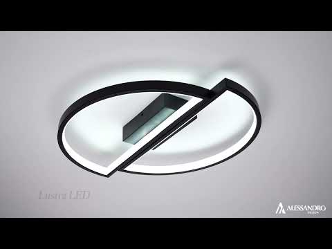 LED chandelier with remote control VECTOR ARCUS 35W, 2 Elements, Cold/Warm/Neutral light, Dimmable, Black