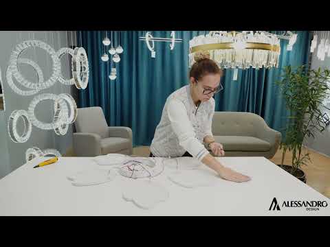 LED Chandelier with Remote Control TULIP, 73W, 5 Petals, Cold/Warm/Neutral Light, Dimmable, White 
