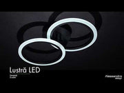 LED Chandelier with Remote Control BETTY, 28W, 2 Circles, Cold/Warm/Neutral Light, Dimmable, Black 