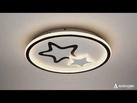 LED chandelier with remote control EMELIANA 57W, Star, Cold/Warm/Neutral light, Dimmable, Black