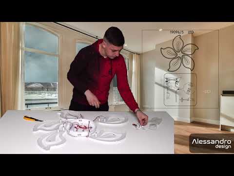 LED chandelier with remote control GLORIOSA 96W, 5 Petals, Cold/Warm/Neutral light, Dimmable, White