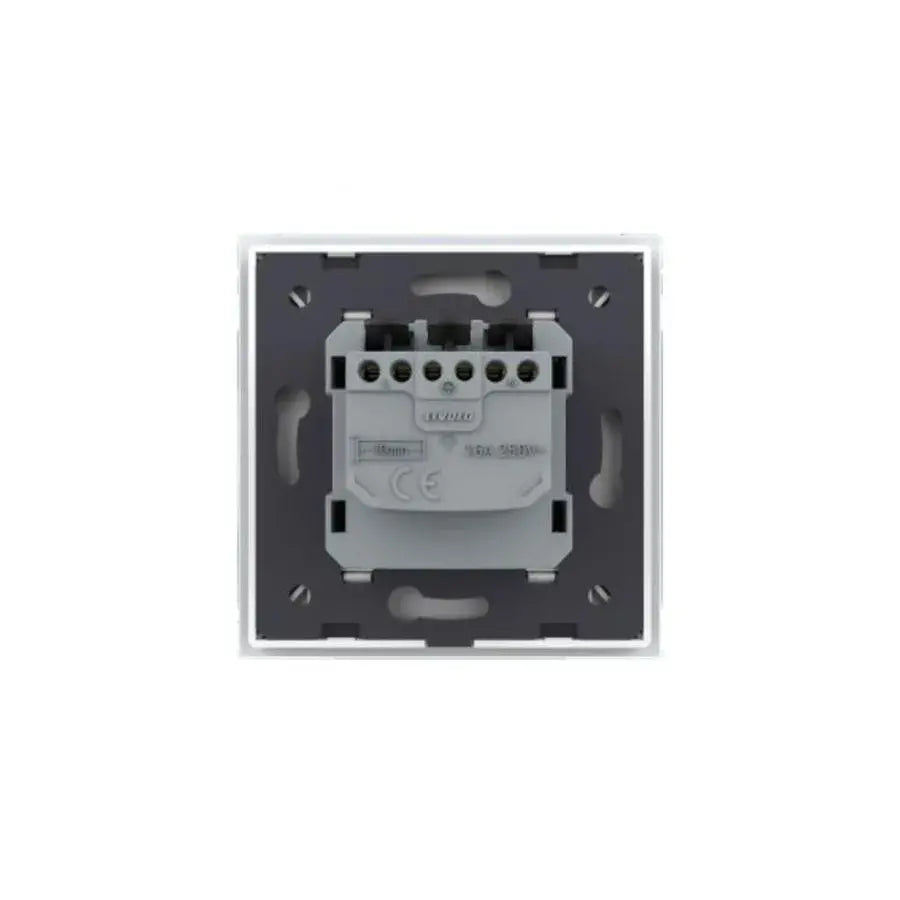 Simple Schuko socket, screwless terminals, with glass frame, Black, Livolo