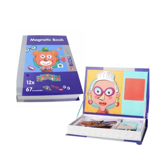 Magnetic Card Puzzle The Clown, 67 Pieces and 12 Cards, Multicolor
