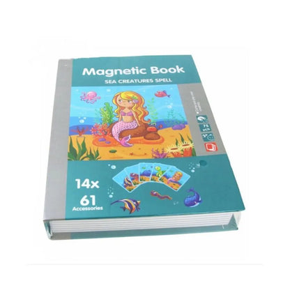 Magnetic Book Puzzle with Princess of the Seas, 61 Pieces and 14 Cards, Multicolor