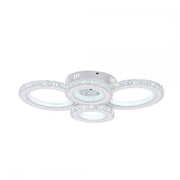 LED chandelier with remote control and crystal NOVA ROTONDA RGB 86W, 4 Circles, Cold/Warm/Neutral light, Dimmable, White