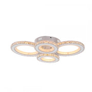 LED chandelier with remote control and crystal NOVA ROTONDA RGB 86W, 4 Circles, Cold/Warm/Neutral light, Dimmable, White