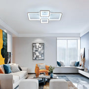 LED chandelier with remote control ELLA 85W, 4 Squares, Cold/Warm/Neutral light, Dimmable, White