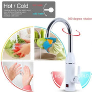Instant Electric Hot Water Faucet, LCD Display, White, LZ-501X