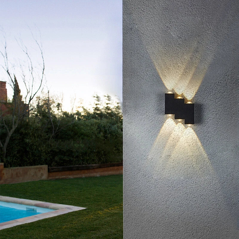 Outdoor and Indoor LED wall light, 4 Sources x 1W, IP65, ABS, Black, 3000K