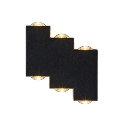 Outdoor and Indoor LED wall light, 4 Sources x 1W, IP65, ABS, Black, 3000K