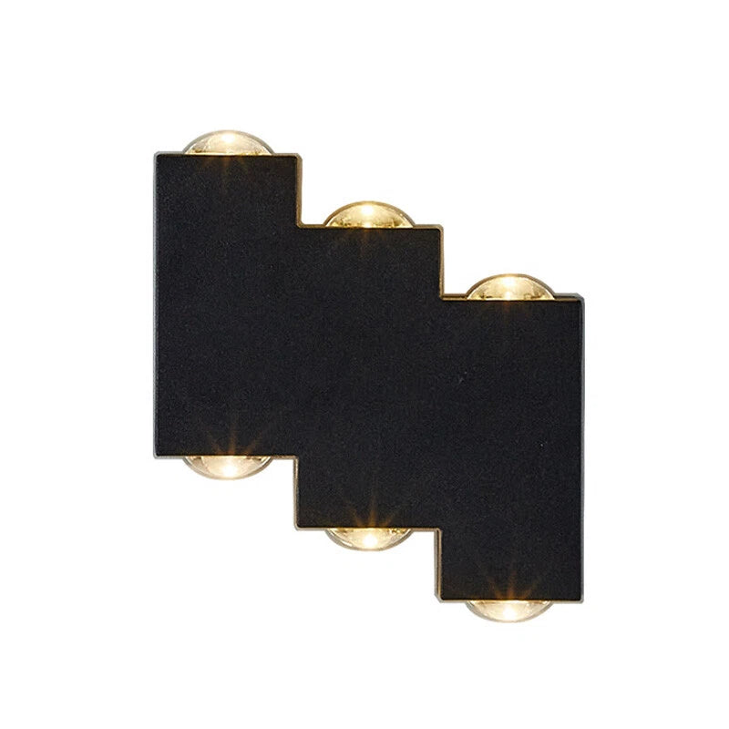 Outdoor and Indoor LED wall light, 4 Sources x 1W, IP65, ABS, Black, 3000K