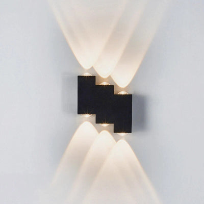 Outdoor and Indoor LED wall light, 4 Sources x 1W, IP65, ABS, Black, 3000K