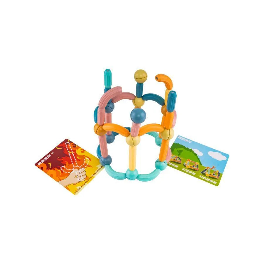 Geometric Shapes Puzzle Set with Magnets, 68 Pieces, Multicolor, Plastic and Magnets