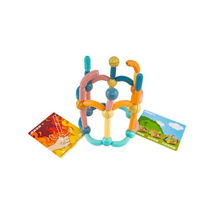 Geometric Shapes Puzzle Set with Magnets, 68 Pieces, Multicolor, Plastic and Magnets