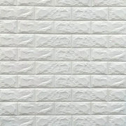 Set of 10x 3D self-adhesive wallpaper White Bricks made of soft foam, 70cm x 77cm x 2 mm