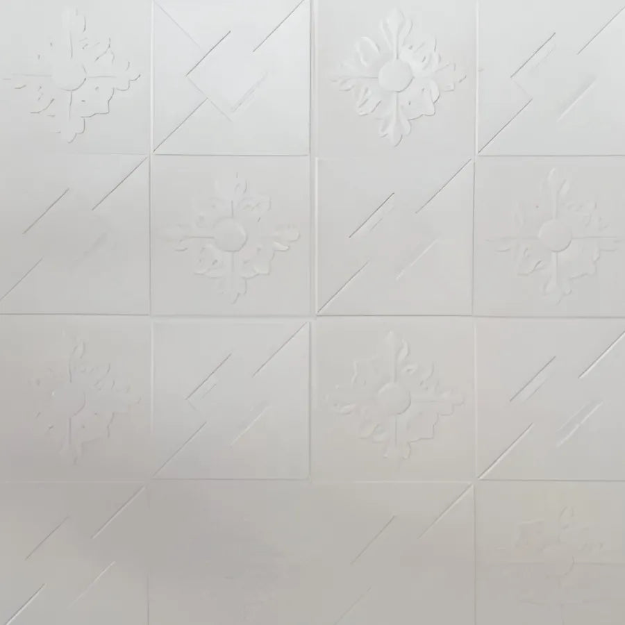 Set of 10x 3D Self-Adhesive Soft Foam Wallpaper, 70cmx70cmx2mm, White