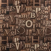 Set of 10 3D Self-Adhesive Wallpaper Brown Soft Foam, 80cmx70cmx6mm, Light Brown Letters Pattern