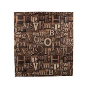 Set of 10 3D Self-Adhesive Wallpaper Brown Soft Foam, 80cmx70cmx6mm, Light Brown Letters Pattern