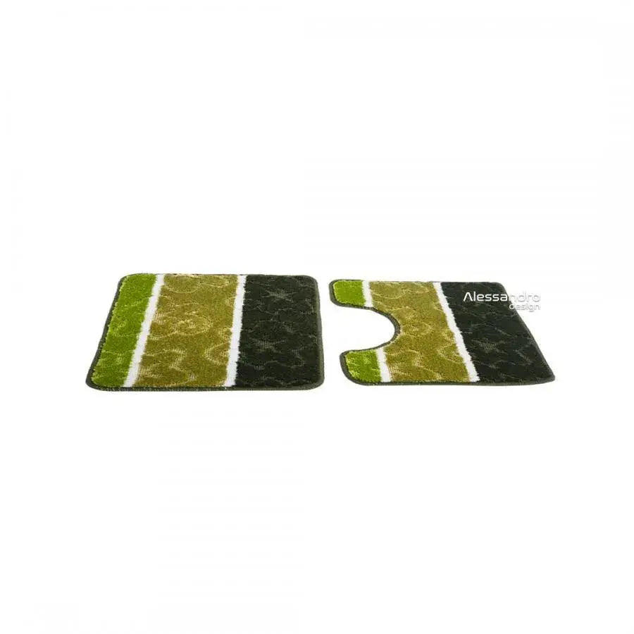 Set of 3 Bath Mats, 50x40 cm, Green, Non-Slip