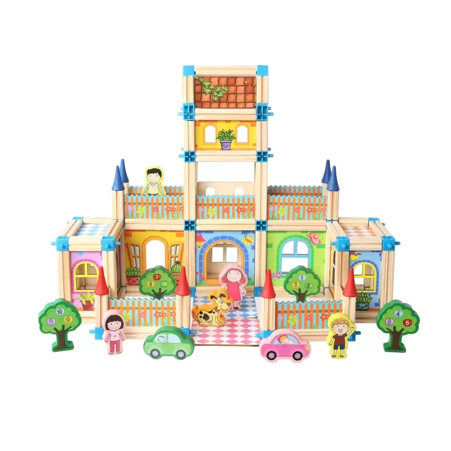 Beilalua Little Architect Wooden Construction Cube Set 268 Pieces