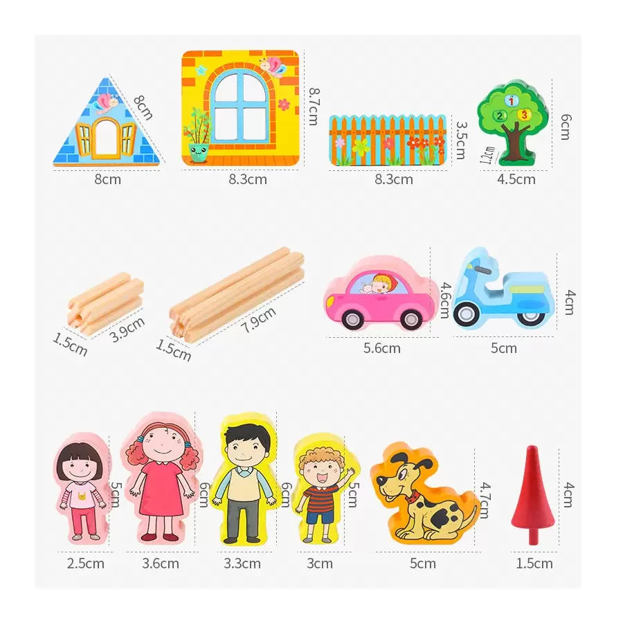 Beilalua Little Architect Wooden Construction Cube Set 268 Pieces