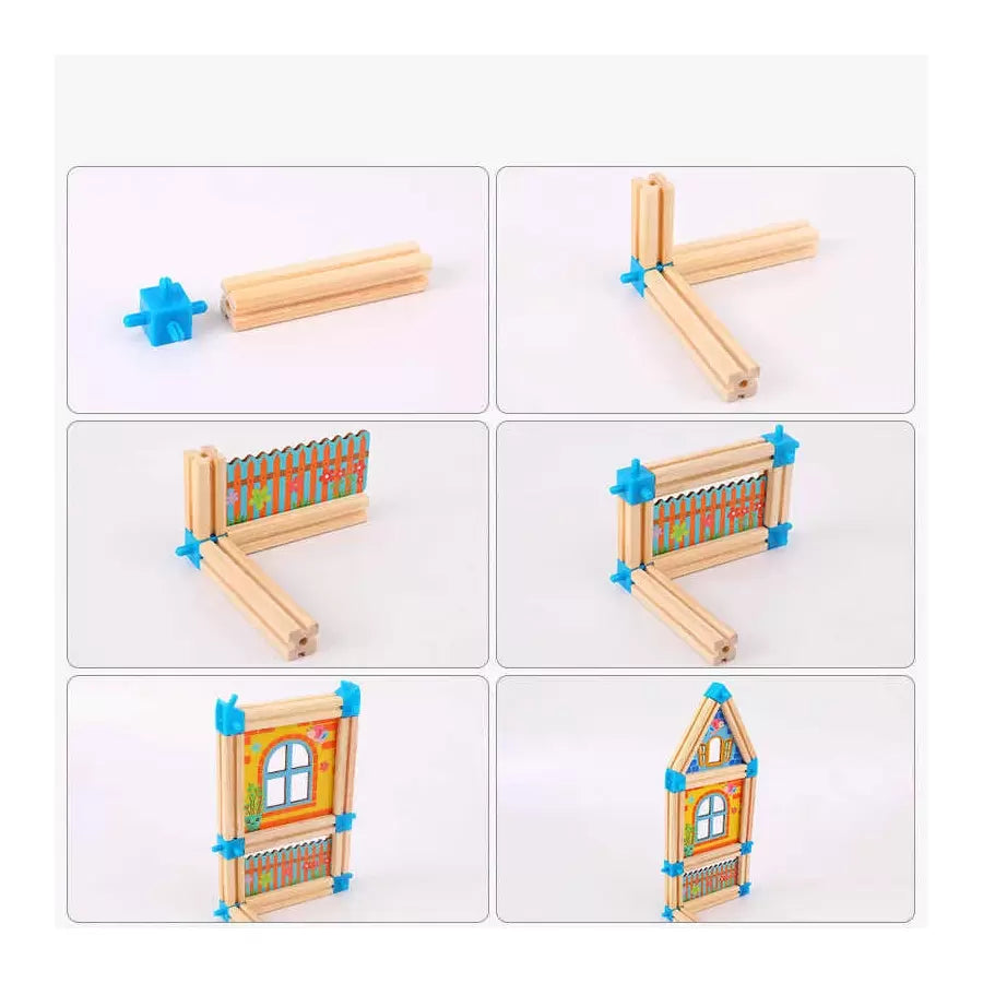 Beilalua Little Architect Wooden Construction Cube Set 268 Pieces