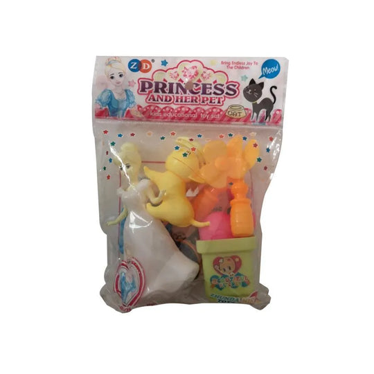 Princess and Kitten Plastic Toys Set, Plastic, 9 Pieces Default Title Alessandro Design