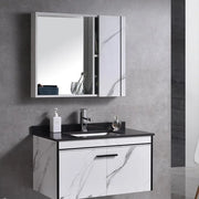 Bathroom Furniture Set 80x48cm 3 Pieces Black White