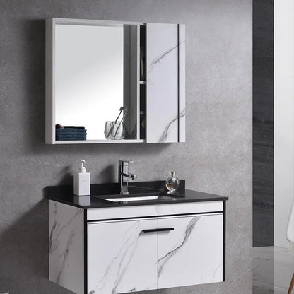 Bathroom Furniture Set 80x48cm 3 Pieces Black White