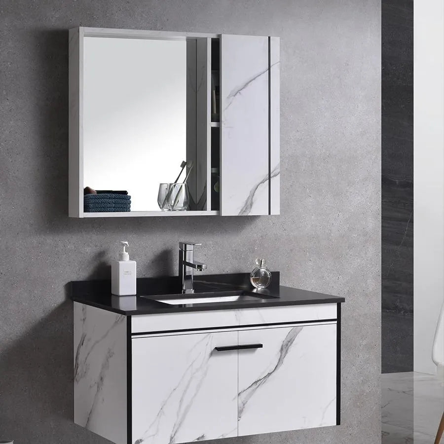 Bathroom Furniture Set 80x48cm 3 Pieces Black White
